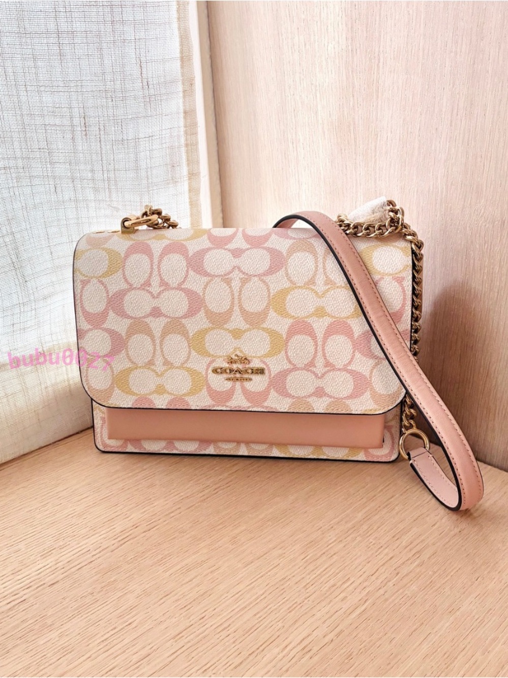 NWT🍑Coach Klare Convertible Crossbody Bag Signature Canvas Pink Chalk CDZ07